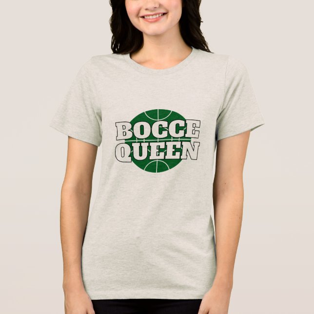 Bocce Queen, roliga kvinnor T Shirt (Framsida)