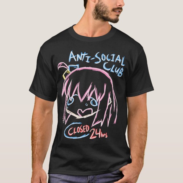 Bocchi AntiSocial Club retro retro T Shirt (Framsida)