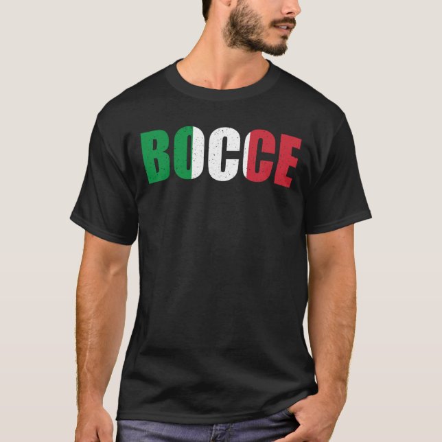 Bocci Game Bocce Sport Fläkt Italienska Bowling Bo T Shirt (Framsida)