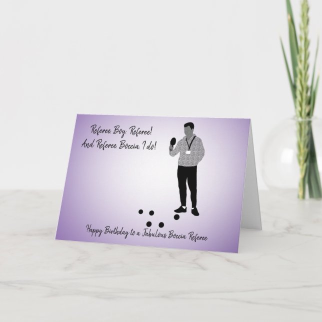 Boccia Boy Referewith Paddle Birthday Card Kort (Framsida)