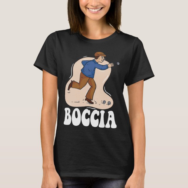 Boccia Player Clothing with Boccia Bollar Boccia T Shirt (Framsida)