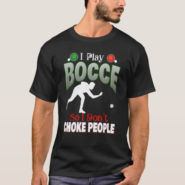 Boccie Ball King or Queen Adult Lawn Bowling Games T Shirt (Framsida)