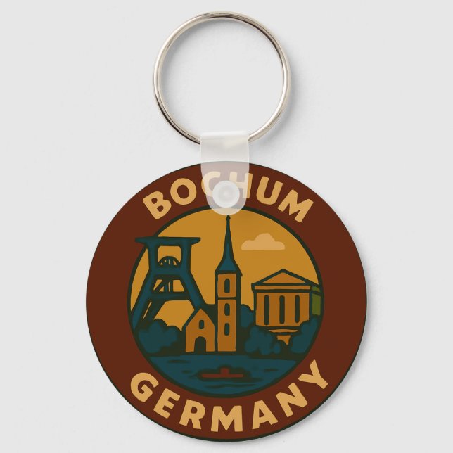 Bochum Tyskland Stad Konst Nyckelring (Framsida)