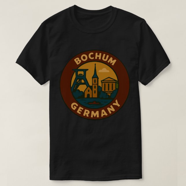 Bochum Tyskland Stad Konst T Shirt (Design framsida)