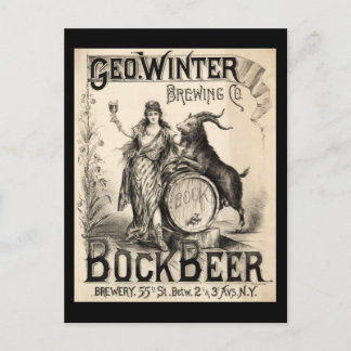 Bock Beer Brewing Co. Vintage Retro Coola Vykort
