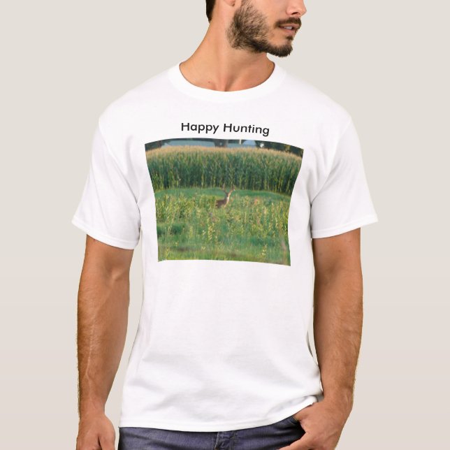 Bock och Cornfield, lycklig jakt T Shirt (Framsida)