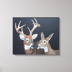 Bock- och DoeWhitetailhjort Canvastryck