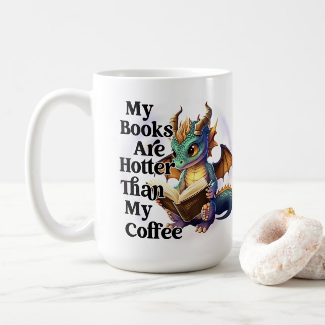 Böcker är hetare kaffemugg (Med munk)