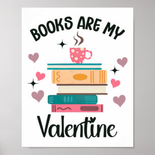 Böcker Är Min Librarieälskares Alla Hjärtans Dag Poster