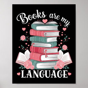 Böcker Är Mitt Kärleksspråk Läsälskande Biblioteka Poster