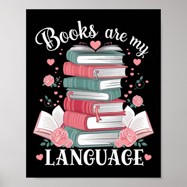 Böcker Är Mitt Kärleksspråk Läsälskande Biblioteka Poster (Framsidan)