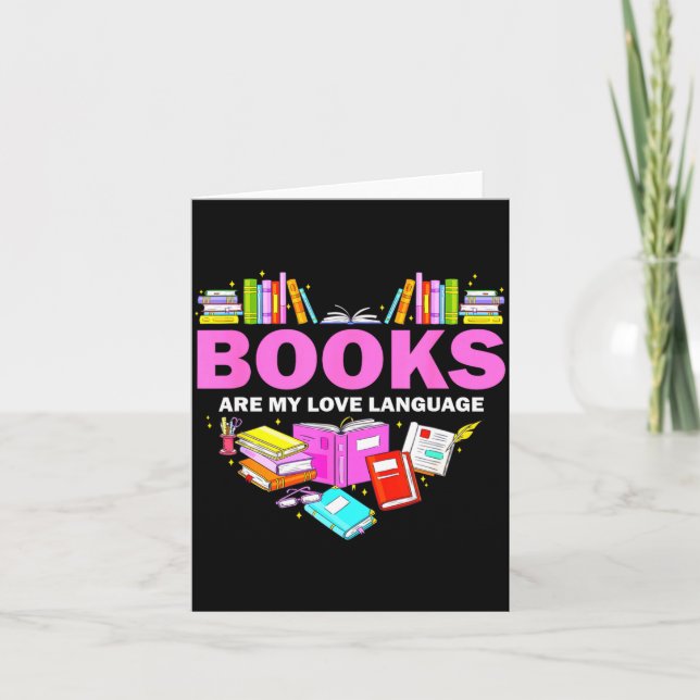 Böcker Är Mitt Kärleksspråk Läsälskare Bibliotekar Kort (Framsida)