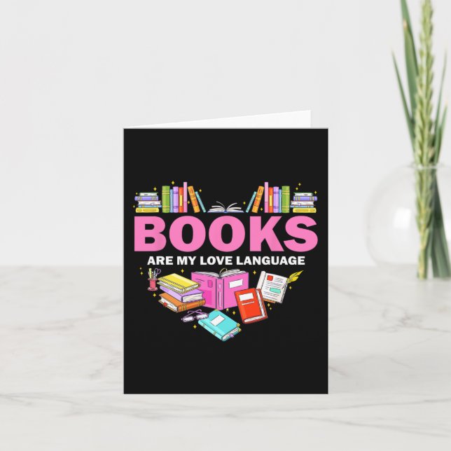 Böcker Är Mitt Kärleksspråk Läsälskare Bibliotekar Kort (Framsida)