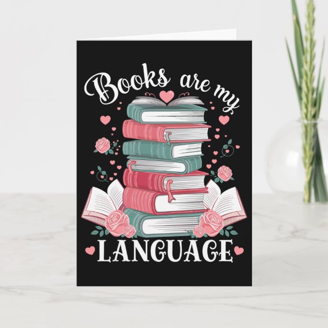 Böcker Är Mitt Kärleksspråk Läsälskare Bibliotekar Kort (Framsida)