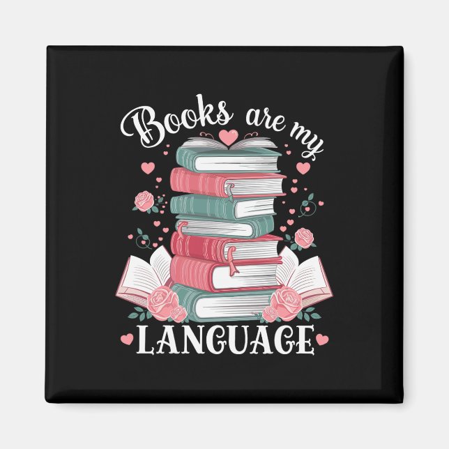 Böcker Är Mitt Kärleksspråk Läsälskare Bibliotekar Magnet (Framsidan)