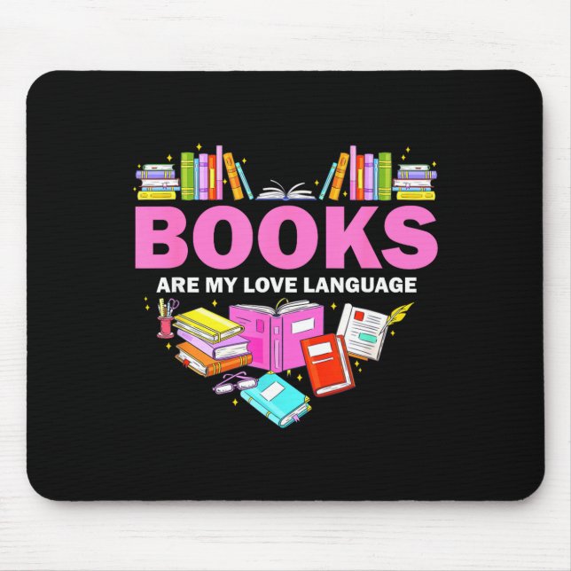 Böcker Är Mitt Kärleksspråk Läsälskare Bibliotekar Musmatta (Framsidan)
