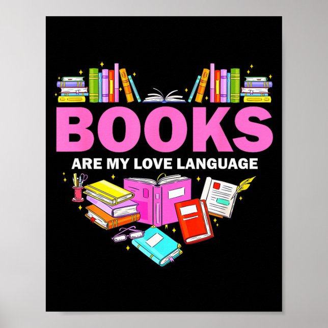 Böcker Är Mitt Kärleksspråk Läsälskare Bibliotekar Poster (Framsidan)
