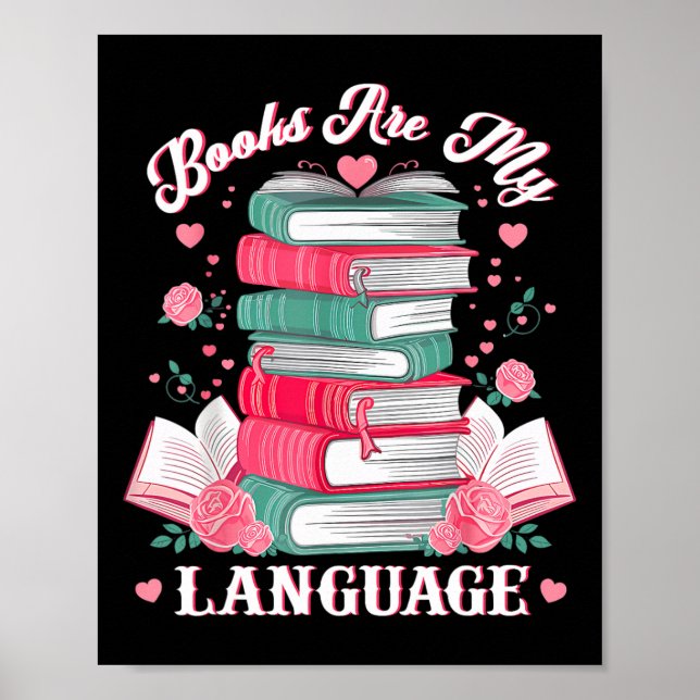 Böcker Är Mitt Kärleksspråk Läsälskare Bibliotekar Poster (Framsidan)