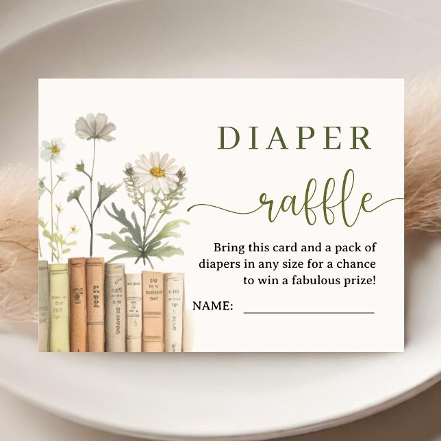 Böcker Bibliotek Babyfirande Vildblomma Blöja Lott Tilläggskort (Skapare uppladdad)