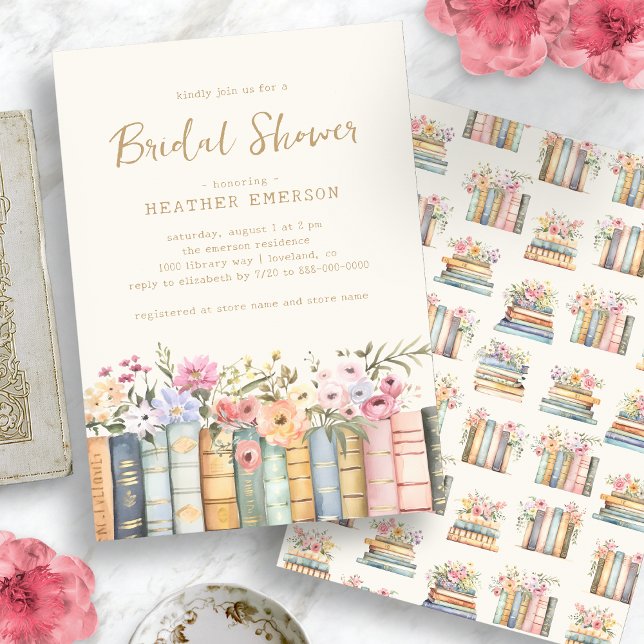 Böcker Blommig Bröllop Inbjudningar (Books Floral Bridal Invitation
)
