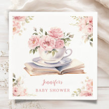 Böcker & Brunch Baby Shower Flick Tea Blommig Rosa