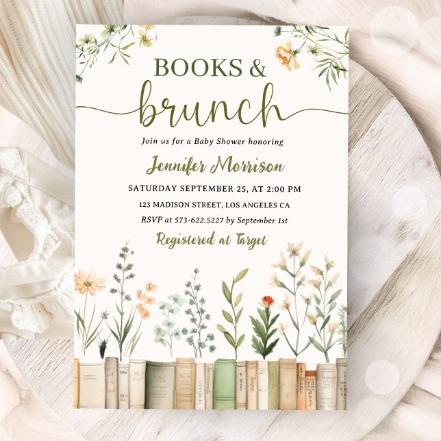Böcker & Brunch Bibliotek Barnkalas Könsneutral Inbjudningar (Skapare uppladdad)