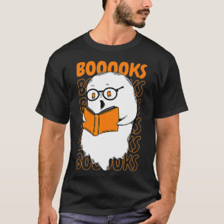 Böcker! Cute Ghost Reading Bibliotek Bokar Hallowe T Shirt