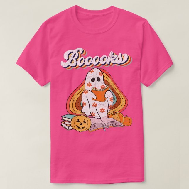 Böcker! Cute Ghost Reading Bibliotek Bokar Hallowe T Shirt (Design framsida)