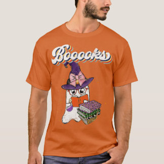 Böcker! Cute Ghost Reading Bibliotek Bokar Hallowe T Shirt