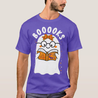 Böcker! Cute Ghost Reading Bibliotek Bokar Hallowe T Shirt