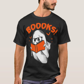 Böcker! Cute Ghost Reading Bibliotek Bokar Hallowe T Shirt