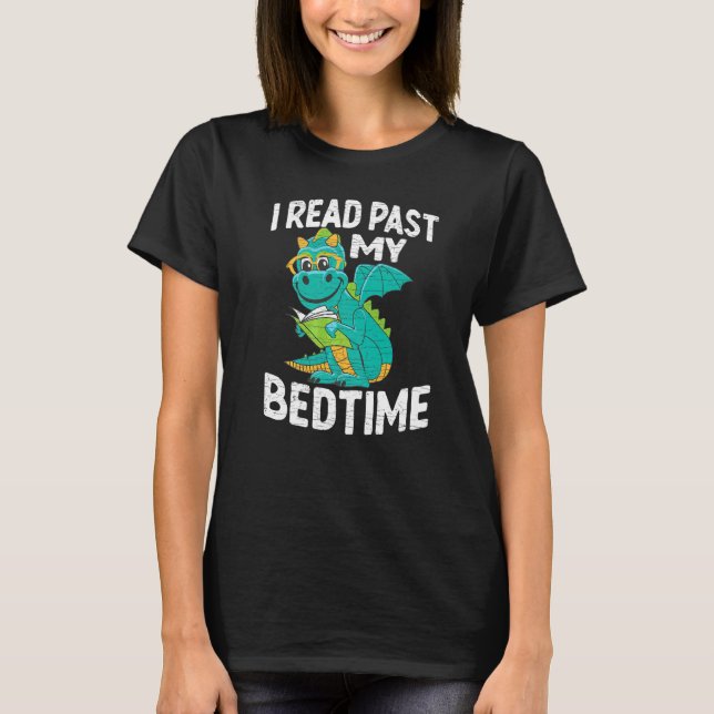Böcker Drakon jag läste förbi min läggdags T Shirt (Framsida)