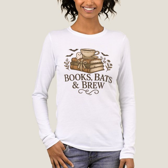 Böcker Fladdermöss Bryggeri Mysig Höstläserdesign T Shirt (Framsida)