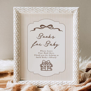 Böcker för baby Bebe Café Brun Slöja Handritad Poster