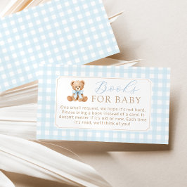 Böcker för baby Blå Gingham Nallebjörn Tilläggskort