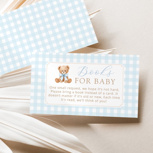 Böcker för baby Blå Gingham Nallebjörn Tilläggskort (Skapare uppladdad)