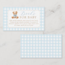 Böcker för baby Blå Gingham Nallebjörn
