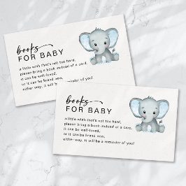 Böcker för Baby Blue Elefant Babyfirande Tilläggskort