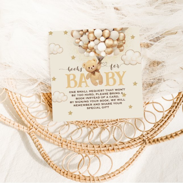 Böcker för baby boho björn tema baby shower  tilläggskort (Skapare uppladdad)