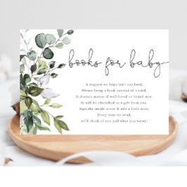 Böcker för baby grönska könsneutral baby shower tilläggskort
