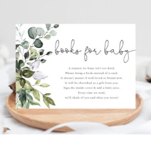 Böcker för baby grönska könsneutral baby shower tilläggskort
