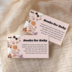 Böcker för baby groovy Halloween-spöke baby shower Tilläggskort