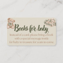 Böcker för Baby-kort | Baby Shower-insats