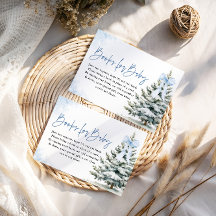 Böcker för Baby Kort Blå Snöflinga Bebis Shower