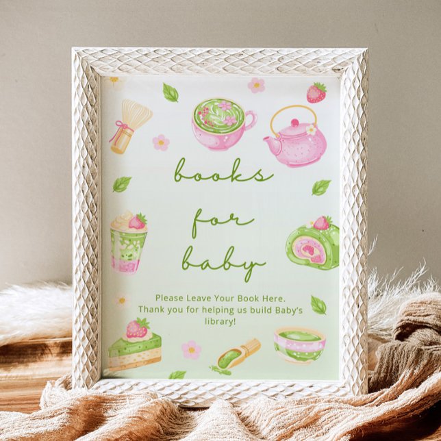 Böcker för baby Matcha Te Rosa Bebis Shower Poster (Skapare uppladdad)
