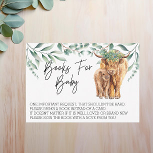 Böcker för baby shower Highland ko Eukalyptus Inbjudningar