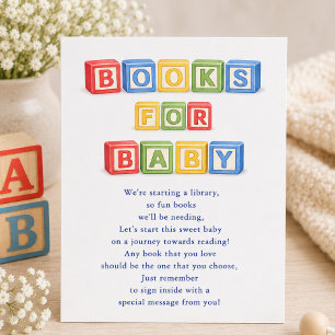 Böcker för Baby Shower Insertkort Tilläggskort