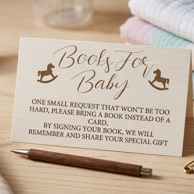 Böcker för baby shower randig  tilläggskort (Skapare uppladdad)