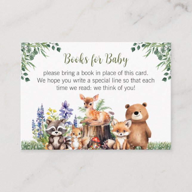 Böcker för baby shower tilläggskort (Framsida)