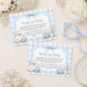 Böcker för Baby Silly Goose Pojke Baby Shower Tilläggskort